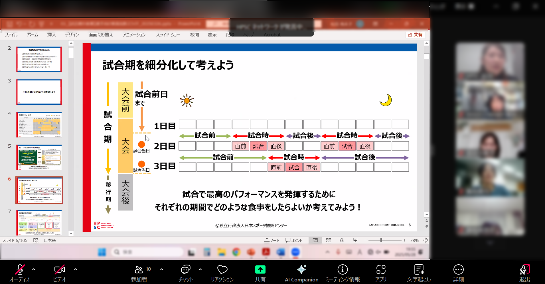 HPSCパッケージ栄養分野研修プログラムの様子①修